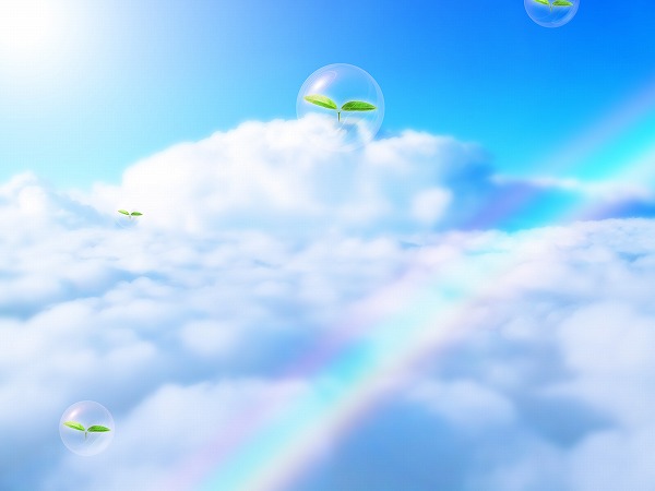 雲の上 虹色 新芽のフリー素材 無料の写真素材なら Foto Project